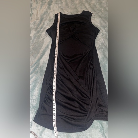 No Brand Black Sleeveless Bodycon Dress with Waist Cutout Twist Medium - Picture 4 of 5